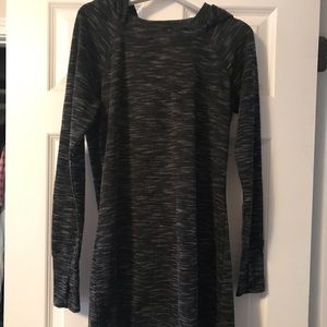 NWOT ATHLETA HEATHER GREY LONG TUNIC HOODIE SIZE M